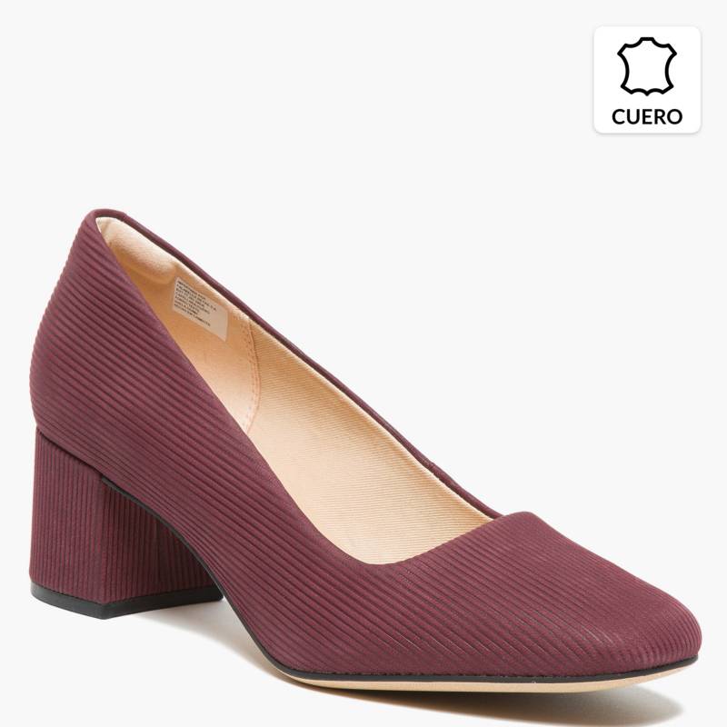 CLARKS - Zapato Formal Mujer Cuero Burdeo