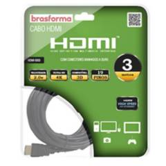 BRASFORMA - Cable HDMI  2.0.V   4K   3D Ready -  3 mts
