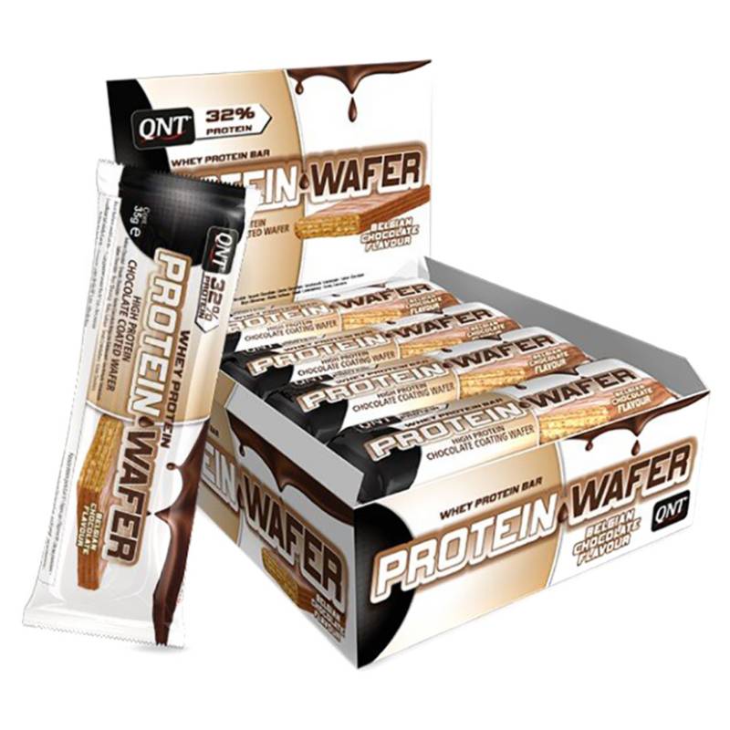 QNT - Caja De 12 Obleas De Proteína Wafer Bar Chocolate