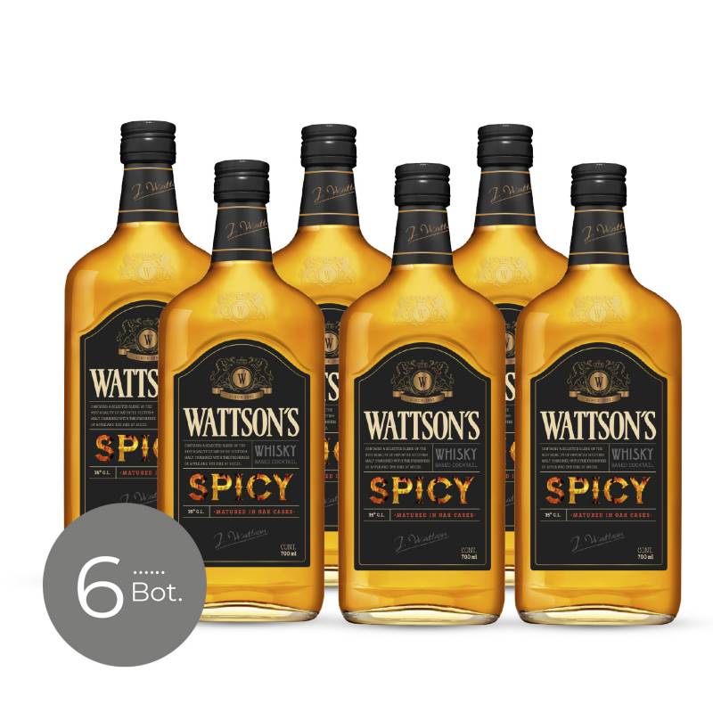 WATTSONS - Whisky Spicy 35 gr 700 cc x 6 Unidades
