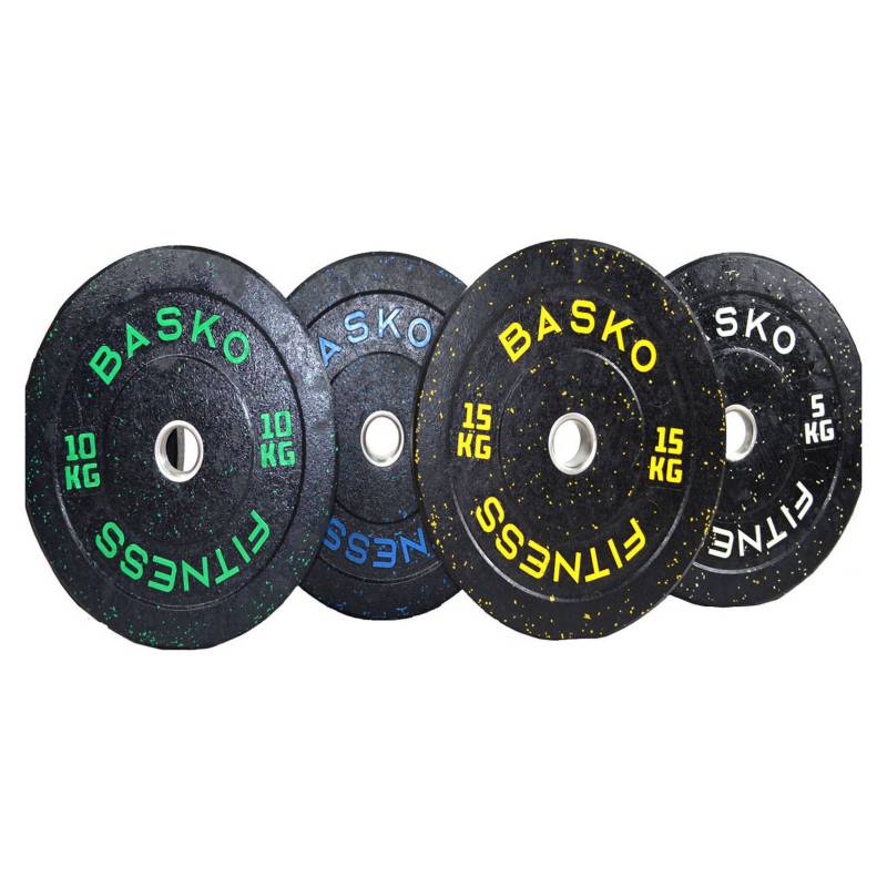 BASKO FITNESS - Bumper Plate Discos Olimpicos Pack 100 kg