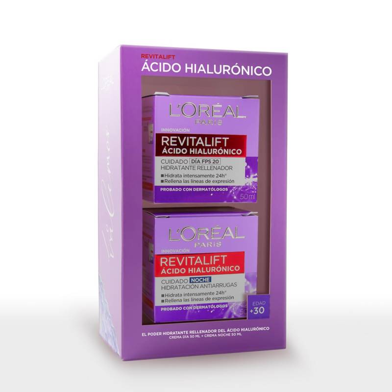 DERMO EXPERTISE - Set Anti-Arrugas Revitalift Acido Hialuronico Crema Dia + Noche