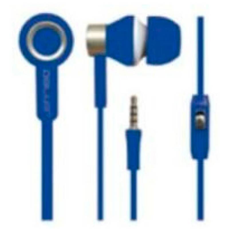 Dblue - Audífonos Manos Libres Cable Plano Azul