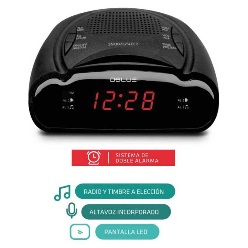 DBLUE - Radio Reloj Led Con Alarma / K
