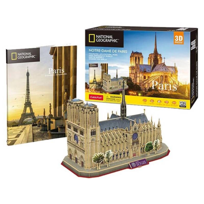 CUBICFUN - Puzzle 3D Catedral Notre Dame Paris 128 piezas