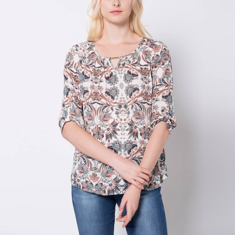 - BLUSA CONF.  ML BLY5 COMBO 1 POY510 CENTER PRINT L