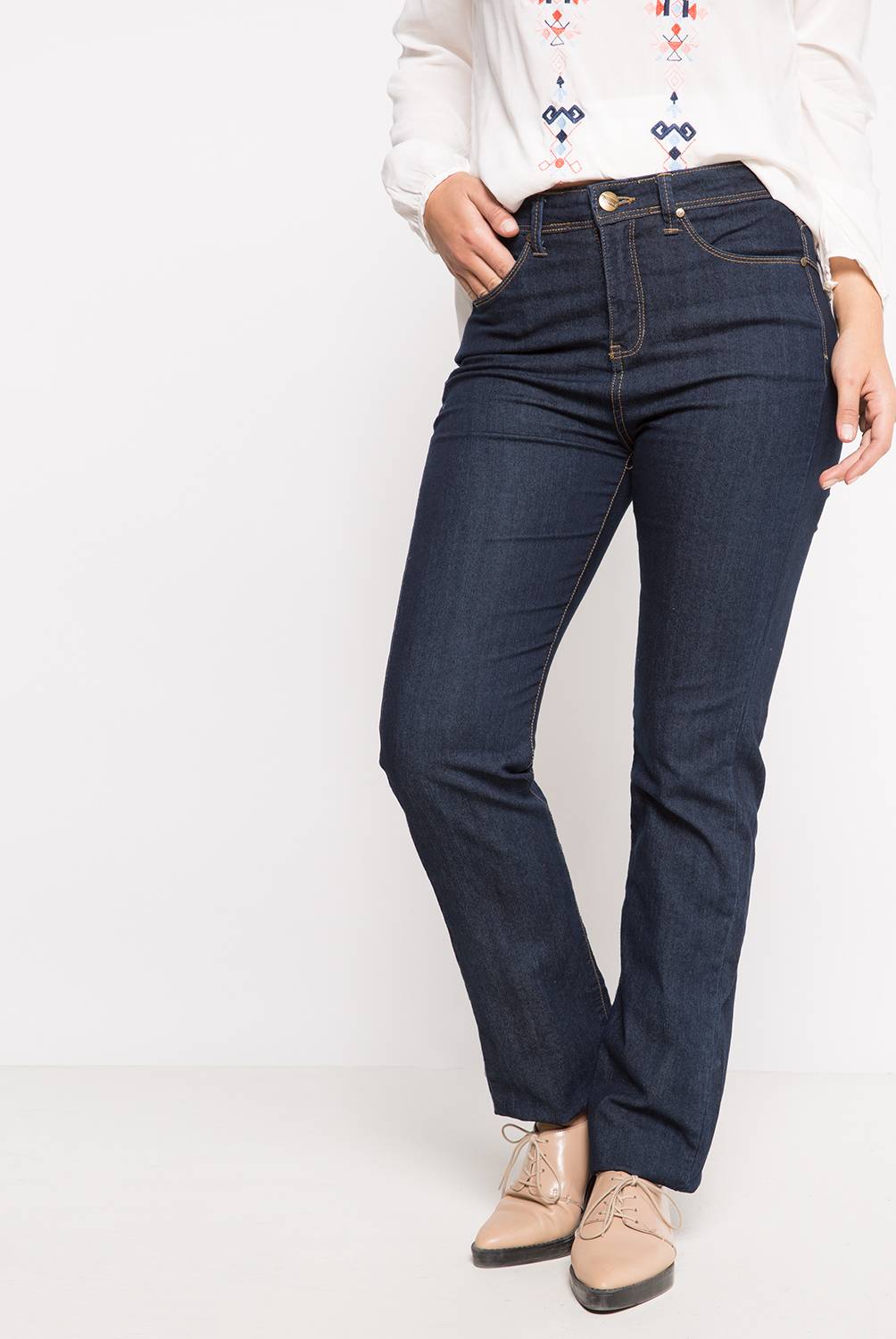 NEWPORT - Newport Jeans Denim Recto Tiro Alto Mujer