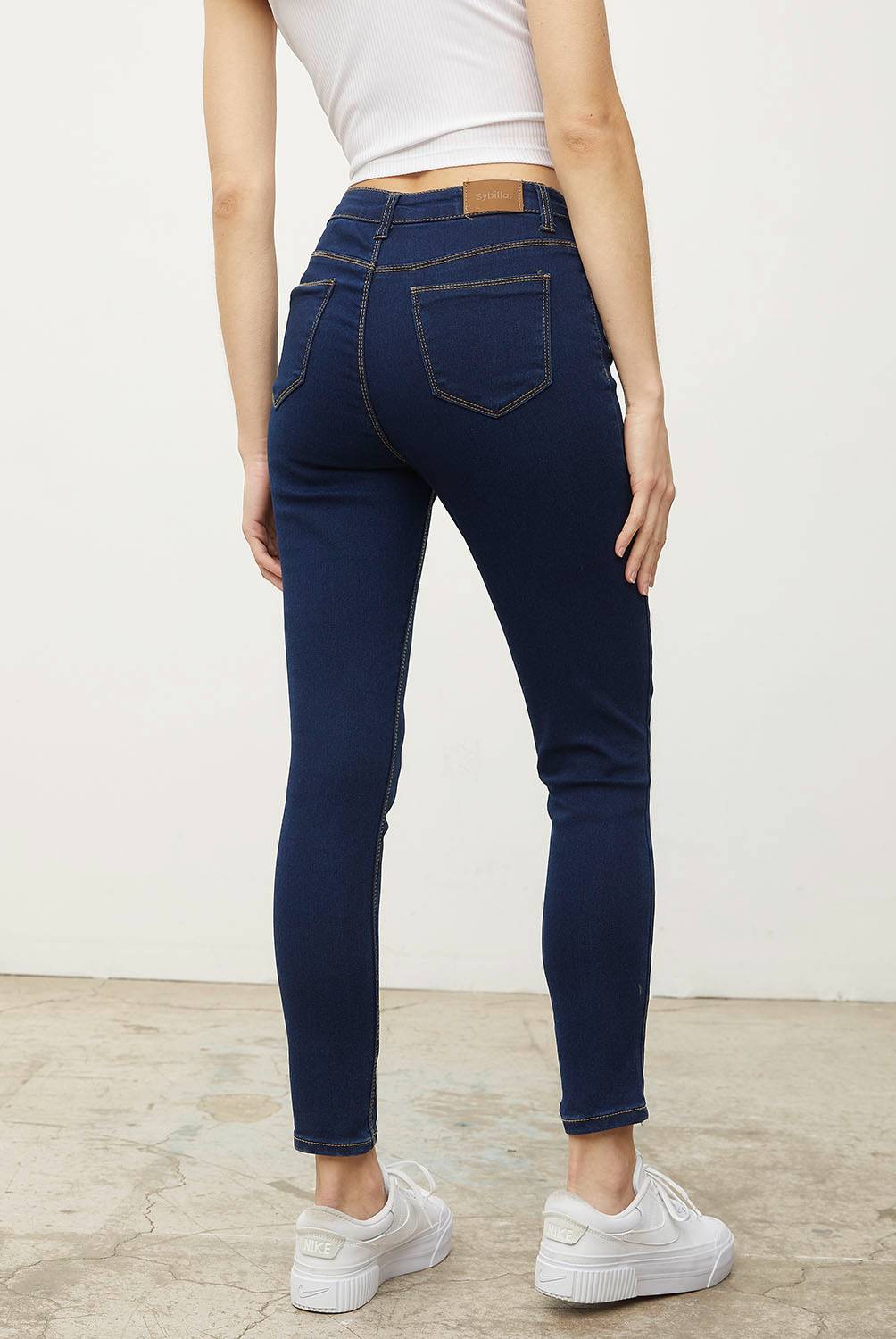 Jeans Skinny Tiro Bajo Denim Mujer Sybilla