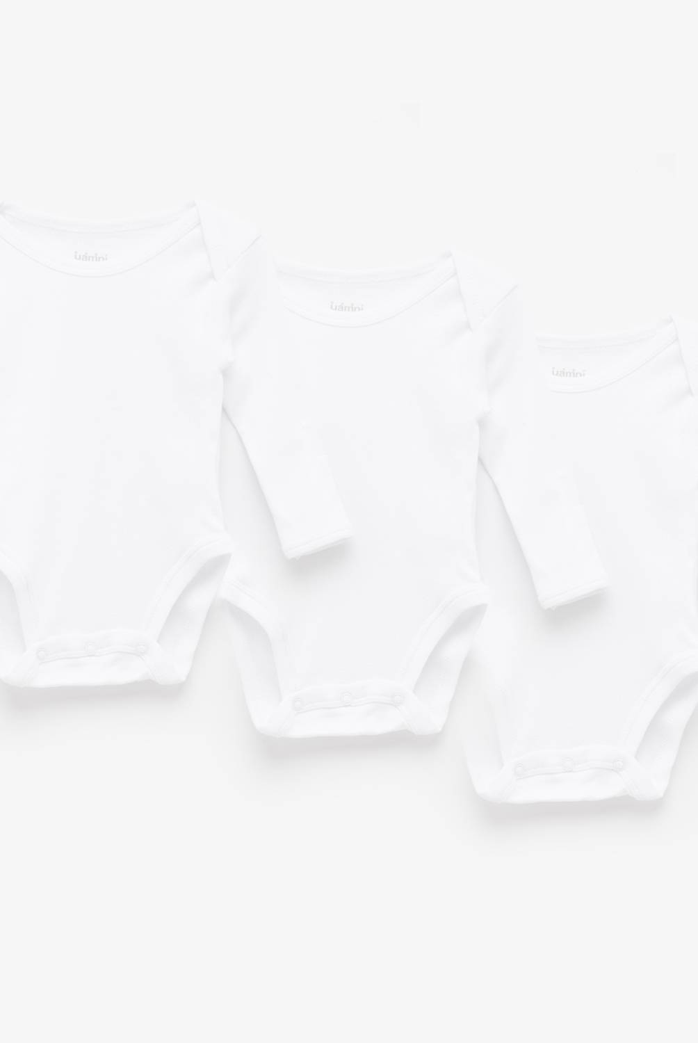 YAMP - Body Blancos Pack De 3 Unidades Algodón Bebé Unisex