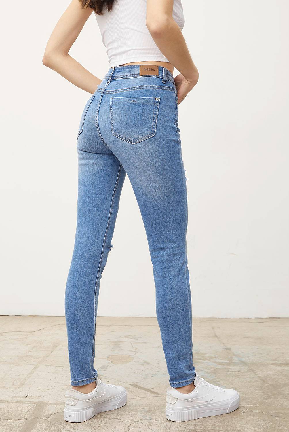SYBILLA - Jeans Skinny Sophie Tiro Alto Mujer Sybilla
