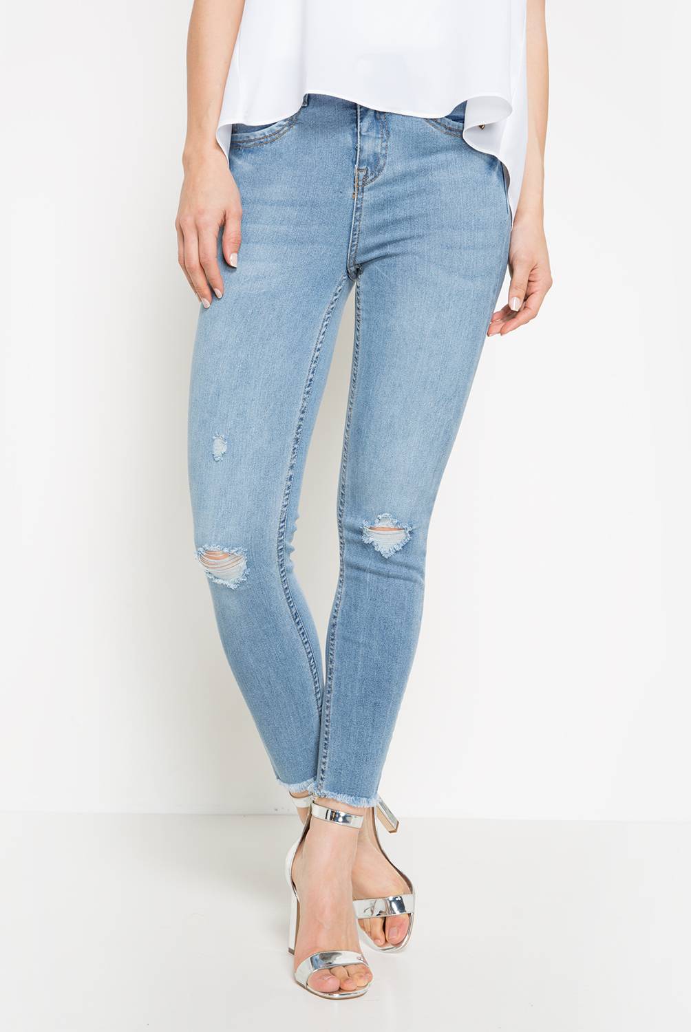 MOSSIMO - Jeans Mujer Skinny Tiro Alto Mossimo