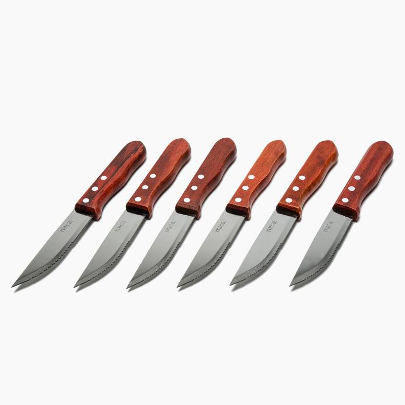 Mica Set x6 Cuchillos para Carne Jumbo Madera - Falabella.com