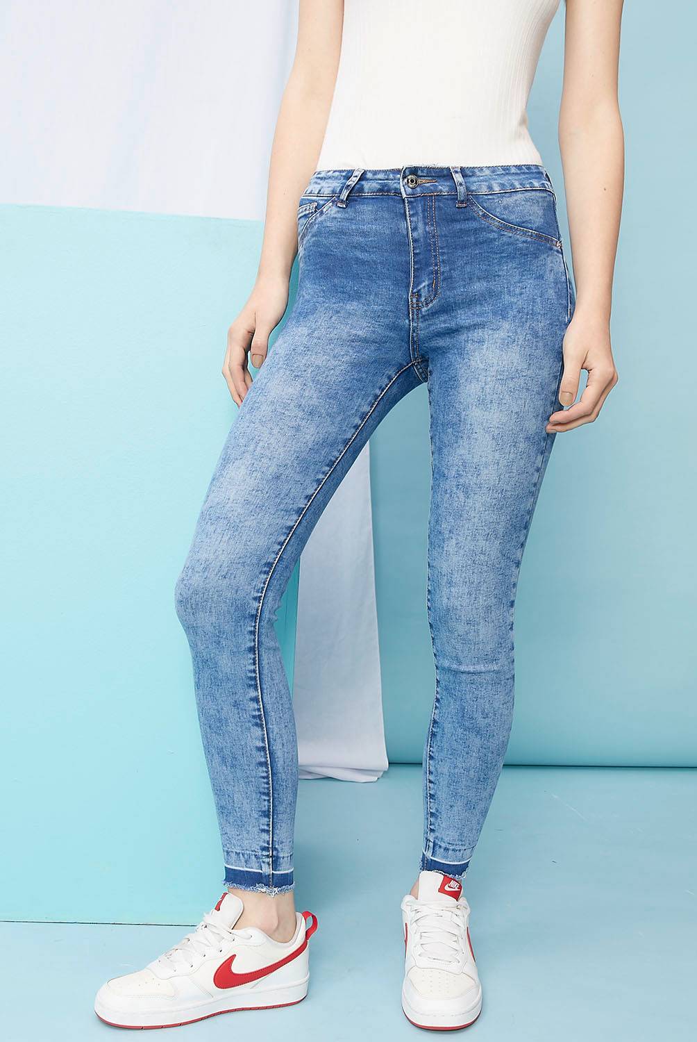 SYBILLA Jeans Skinny Tiro Alto Denim Mujer Sybilla