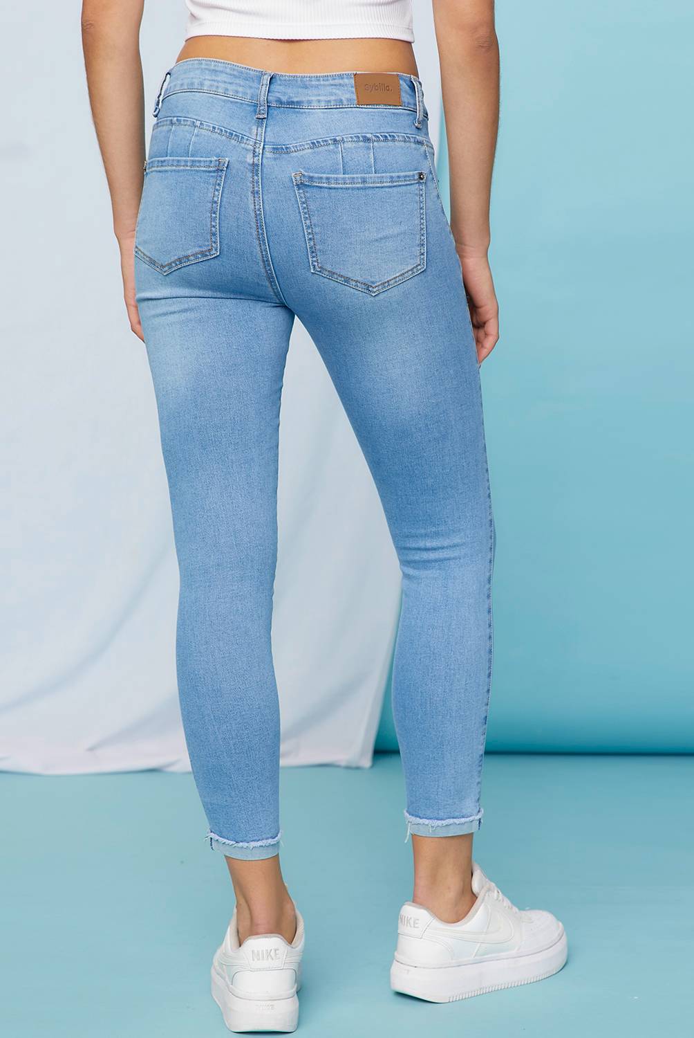 SYBILLA Jeans Skinny Push Up Tiro Alto Denim Mujer Sybilla