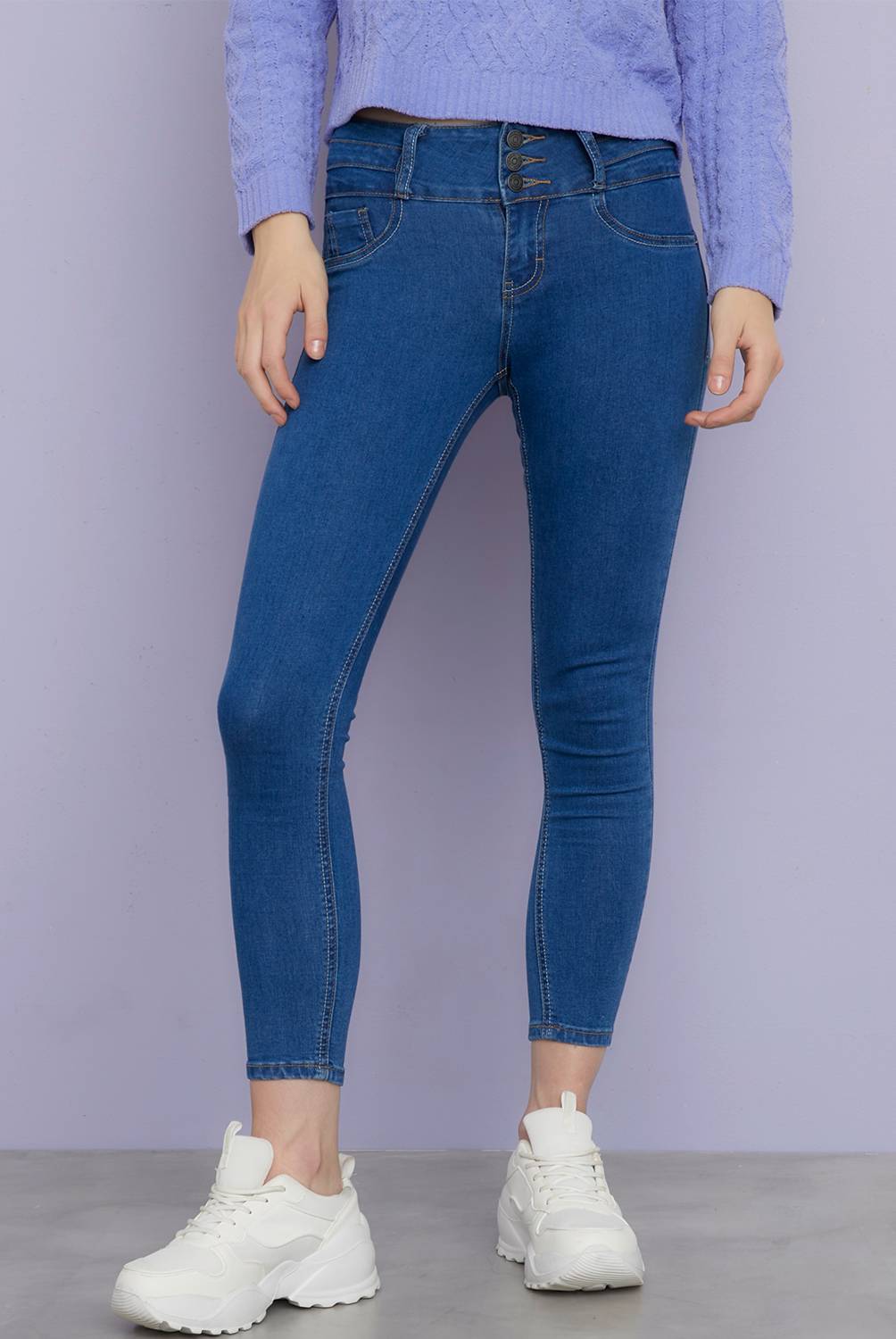 SYBILLA - Jeans Skinny Push Up Tiro Alto Denim Mujer Sybilla