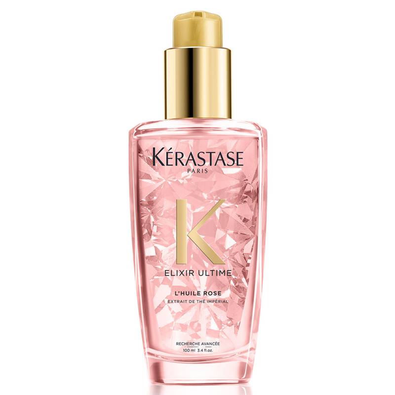 KERASTASE - Aceite Brillo Sublime Todo Tipo De Cabello Con Color L'Huile Rose Elixir Ultime 100ml Kerastase