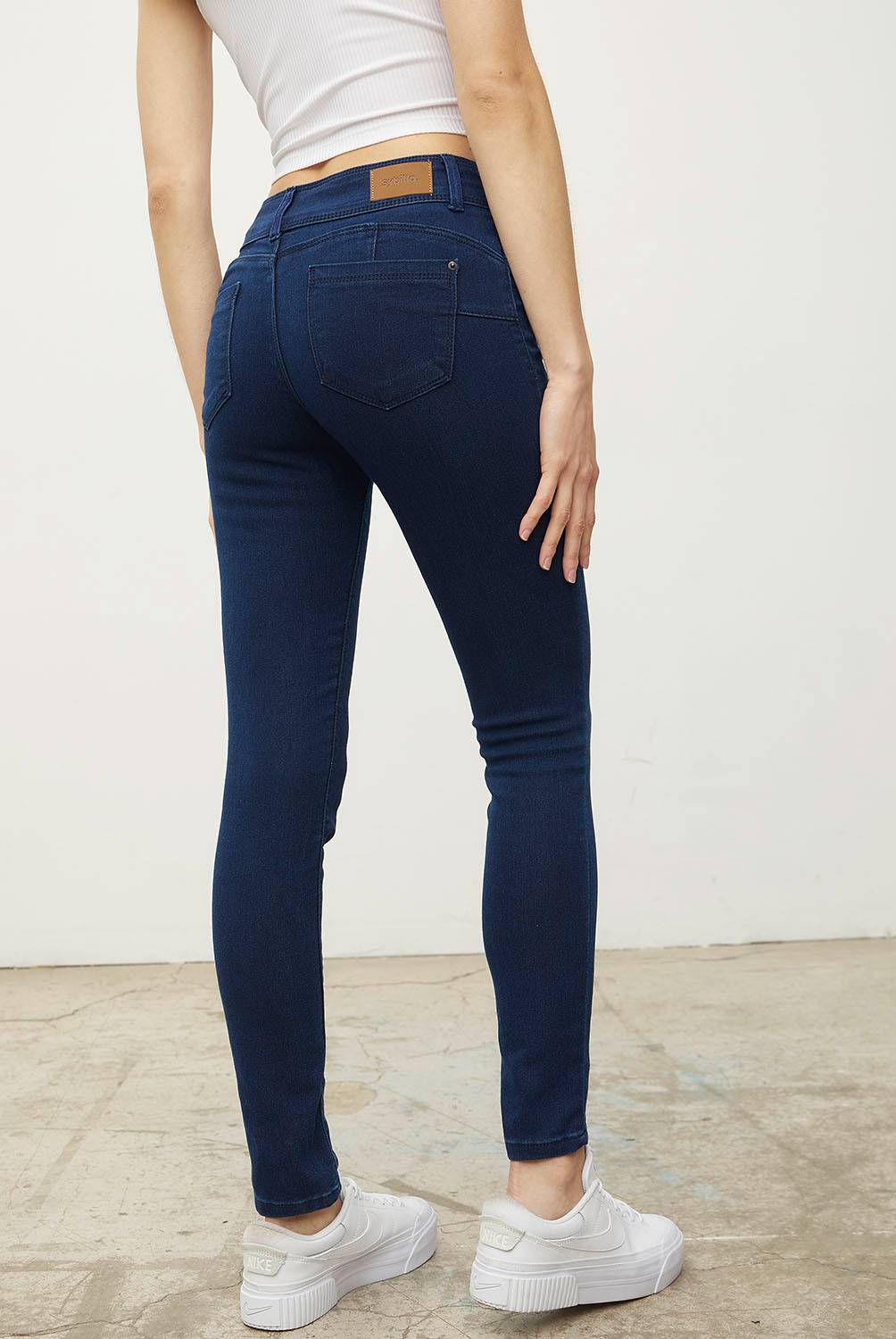 SYBILLA - Jeans Skinny Molly Tiro Medio Denim Mujer Sybilla