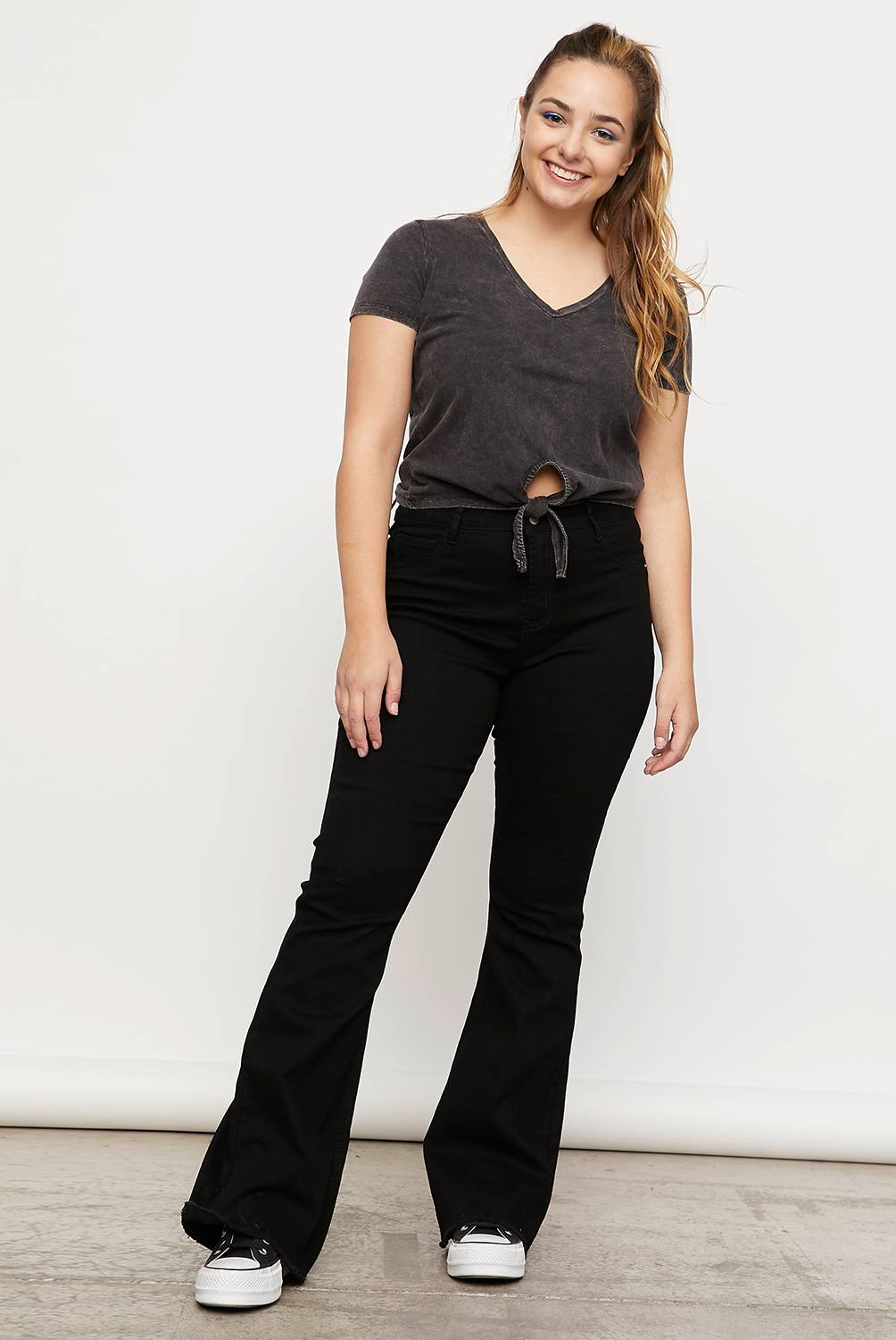 Mujer Jeans skinny crop Gris Oscuro