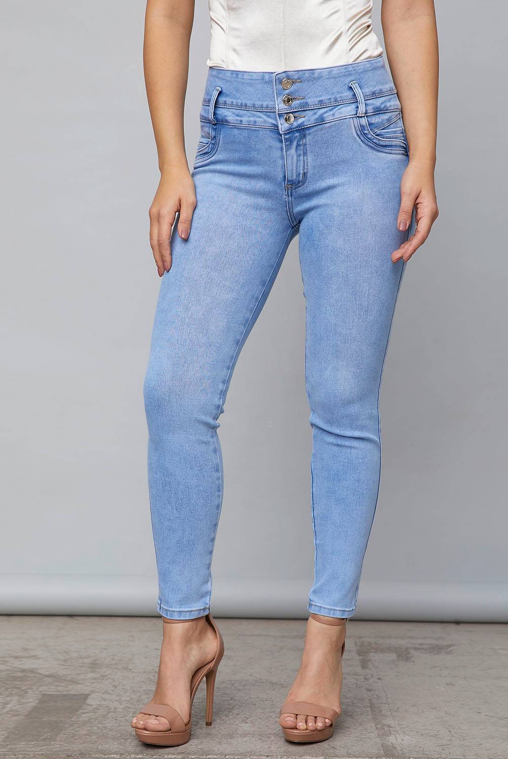 MOSSIMO - Jeans Skinny Push Up Tiro Alto Mujer Mossimo