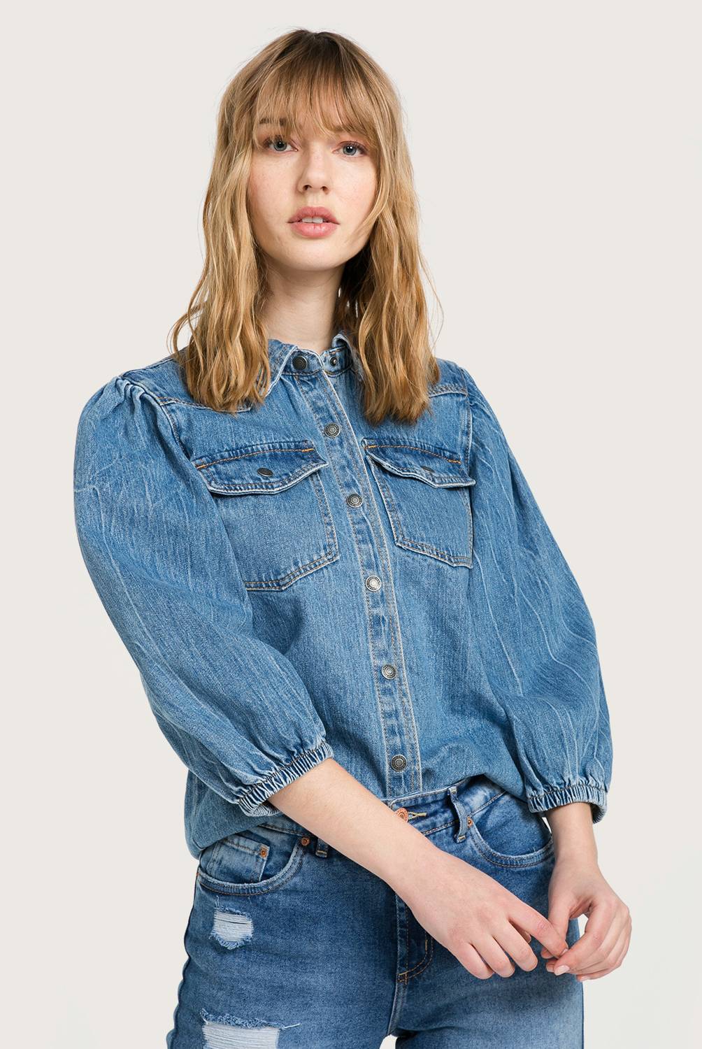AMERICANINO - Blusa Jeans Mujer