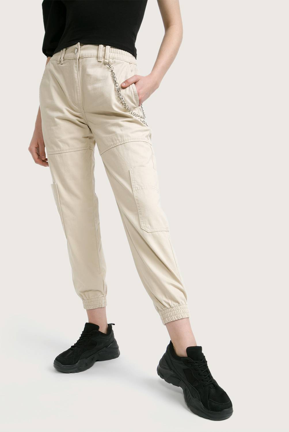 SYBILLA - Jeans de Algodón Jogger Mujer