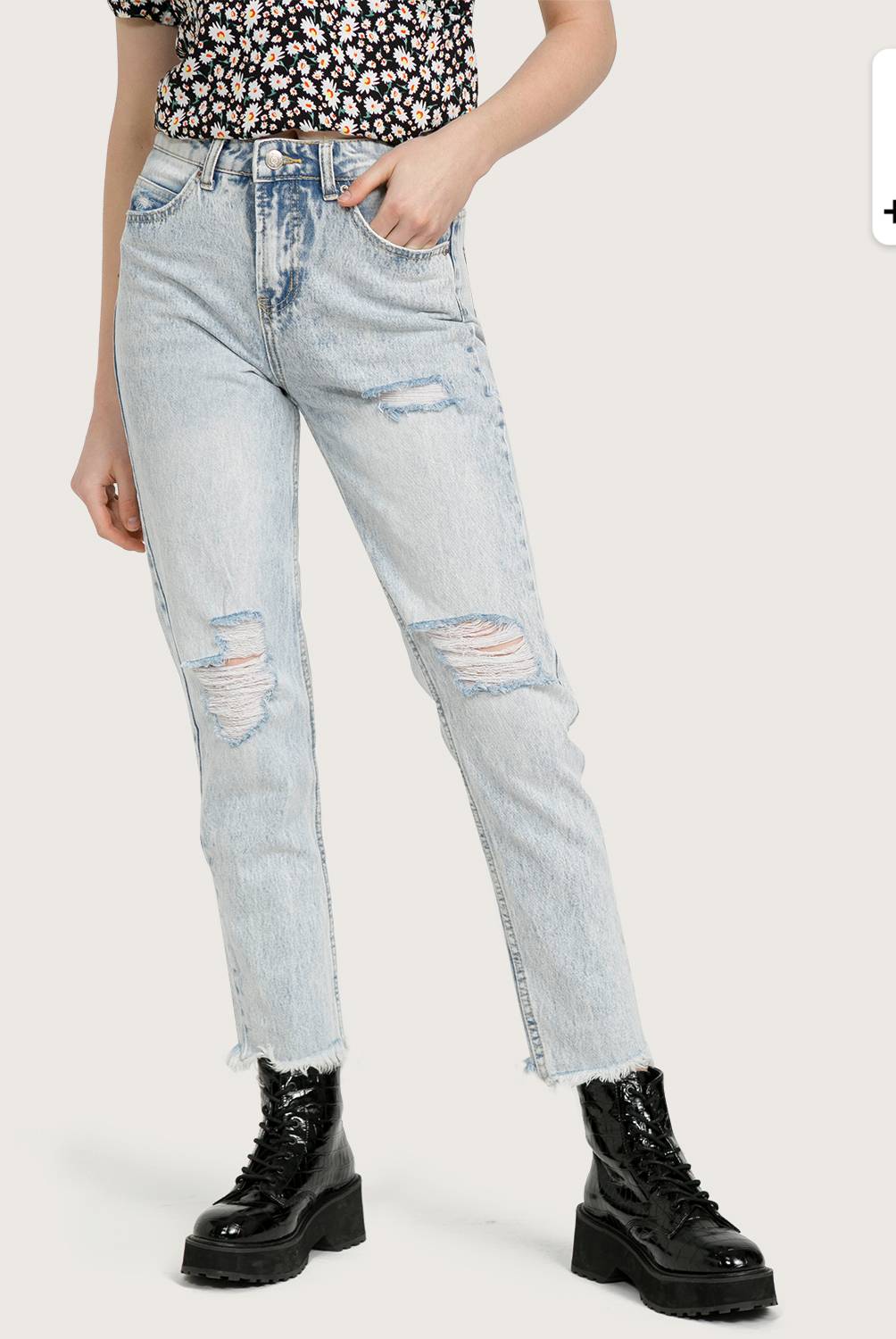 SYBILLA - Jeans de Algodón Mom Mujer
