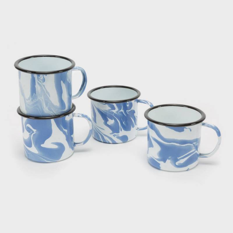 ROBERTA ALLEN - Set 4 Mugs Enamel Azul
