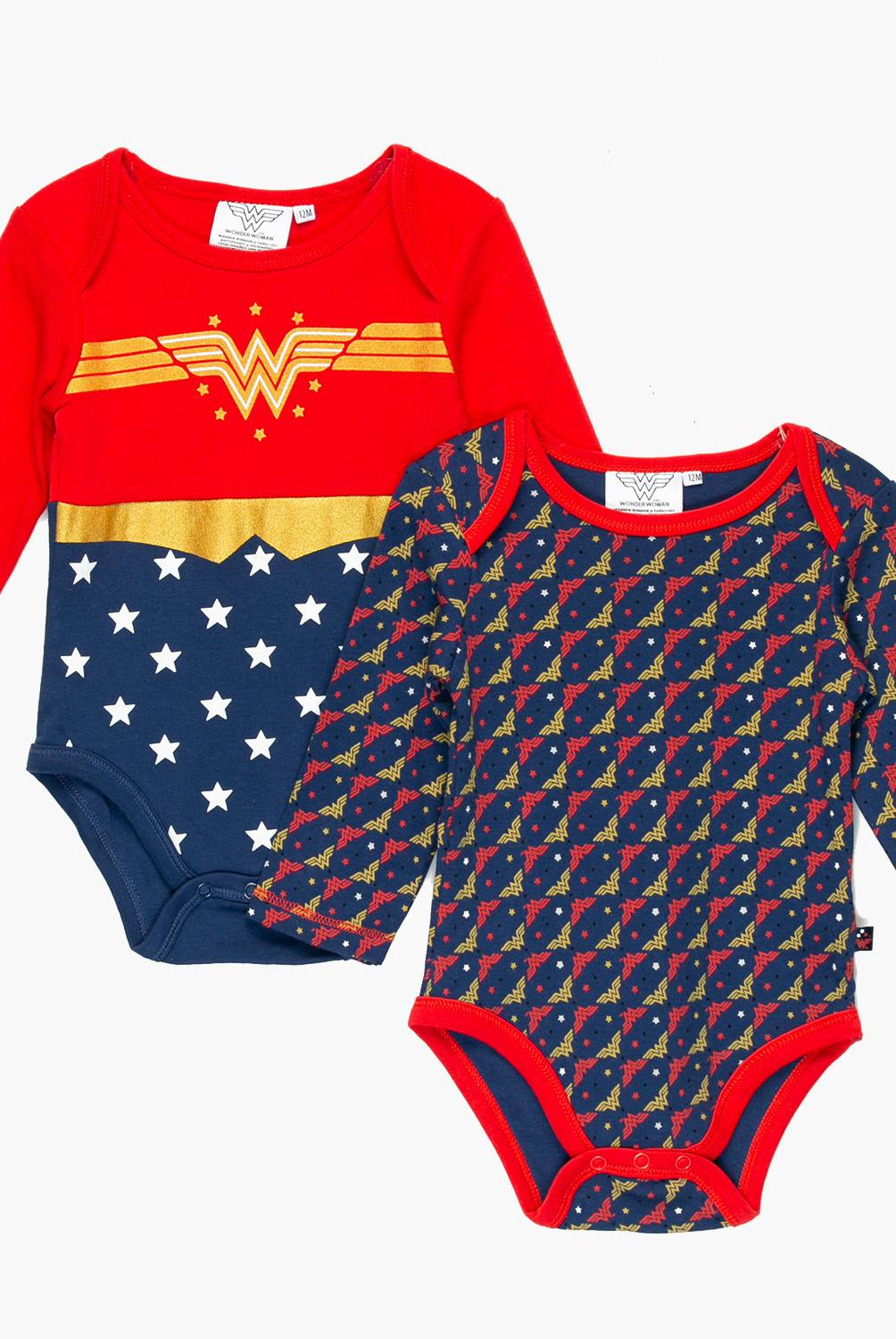 DC SUPER HERO GIRLS - Body Pack De 2 Unidades Algodón Mujer Maravilla Bebé Niña