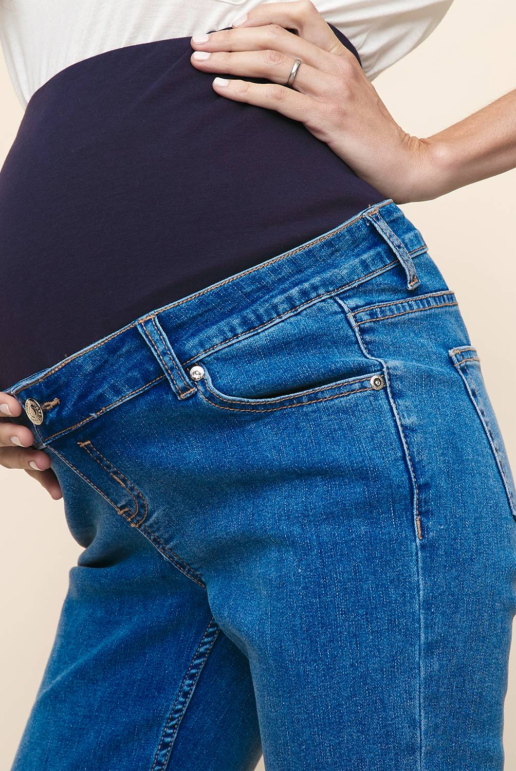 UNIVERSITY CLUB - University Club Jeans Skinny Tiro Bajo Maternal Mujer