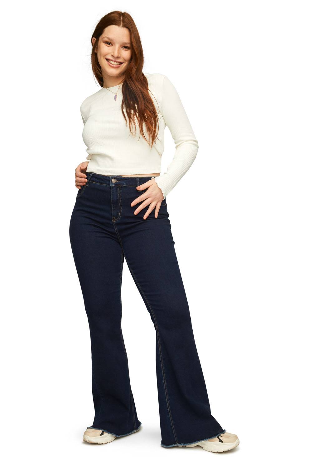 SYBILLA - Jeans Flare Grace Plus Tiro Medio Mujer Sybilla