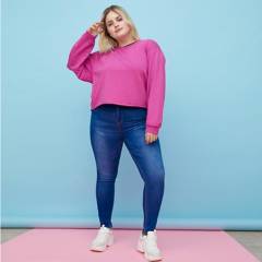 SYBILLA - Jeans Básico Tiro Medio Mujer