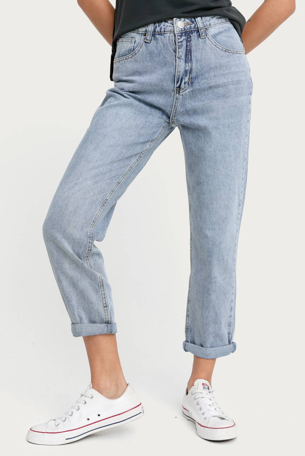 AMERICANINO - Jeans Mom Tiro Alto Mujer