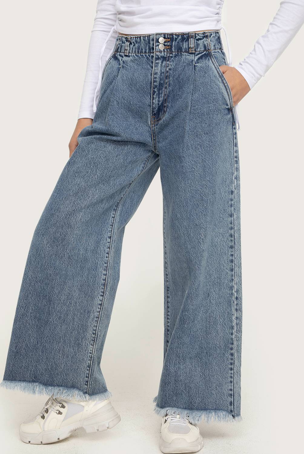 AMERICANINO - Jeans Wide Leg Tiro Alto Mujer