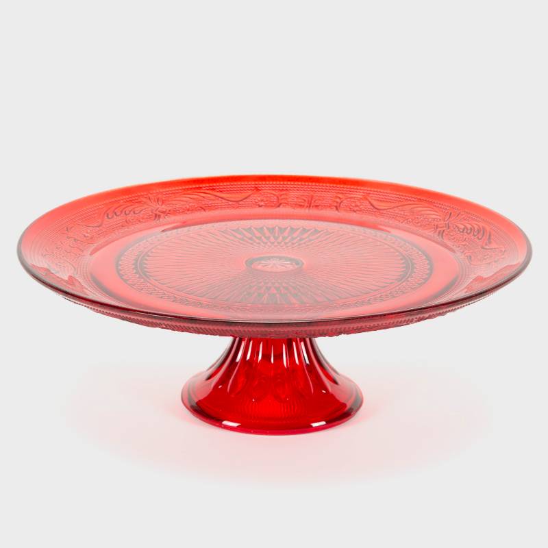 Roberta Allen - Plato Torta con Pie Labrado Rojo 30cm
