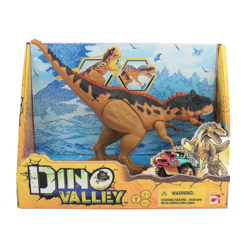 DINO VALLEY - Dinosaurio Naranjo 20 cms con luz y sonido