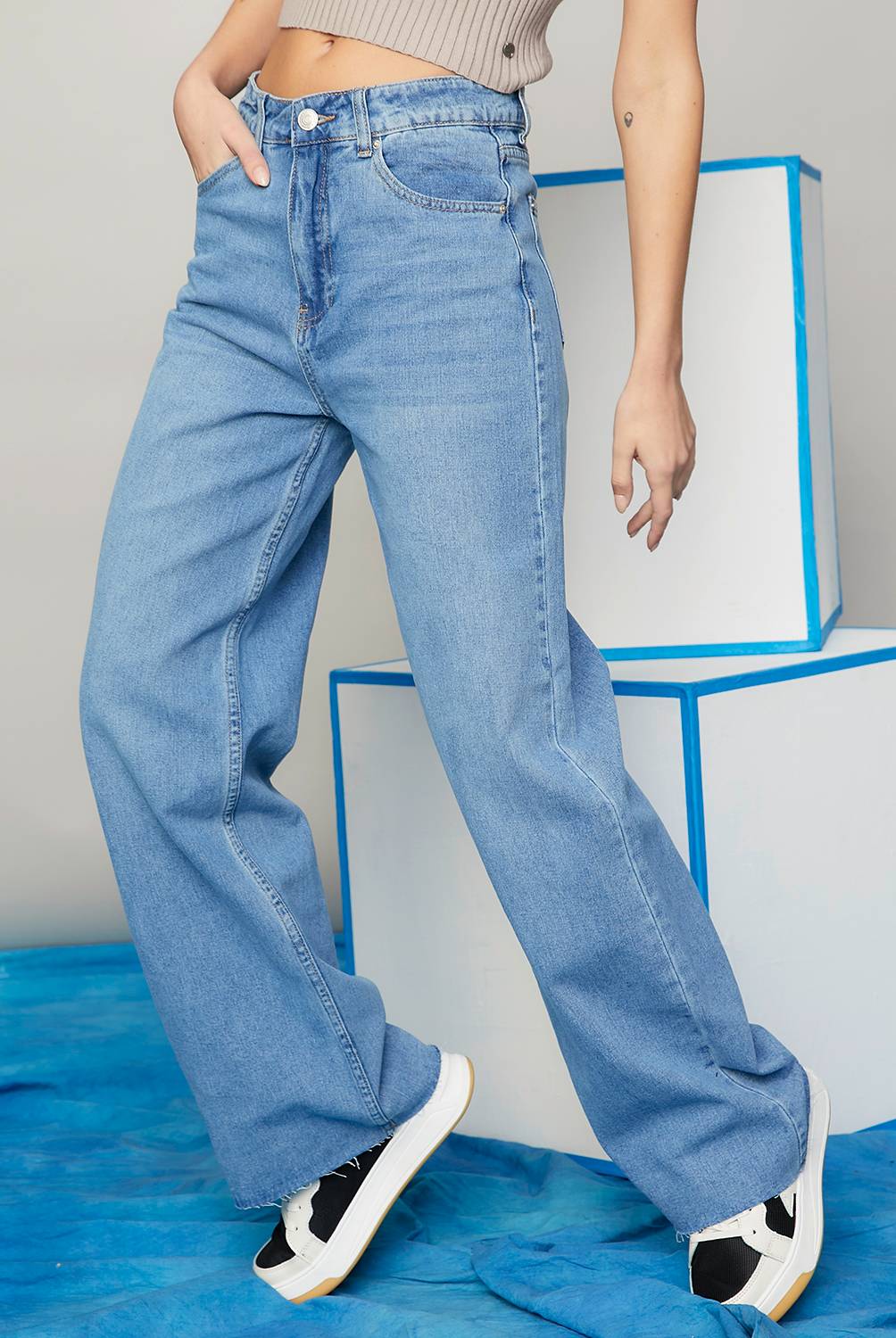AMERICANINO - Jeans Wide Leg Tiro Alto Mujer Americanino