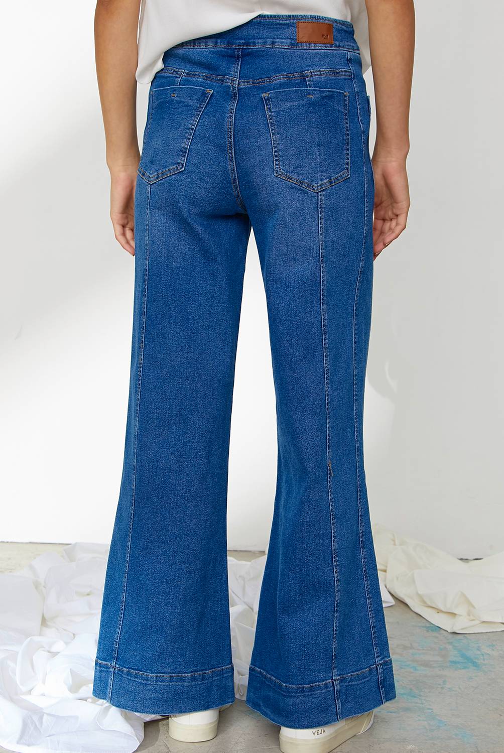 BASEMENT - Basement Jeans Wide Leg Tiro Alto Mujer
