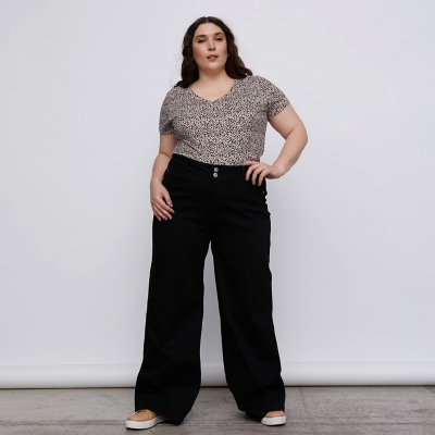 Ripley - PANTALÓN JEAN MUJER PIEERS NEGRO KALILA TIRO ALTO WIDE LEG