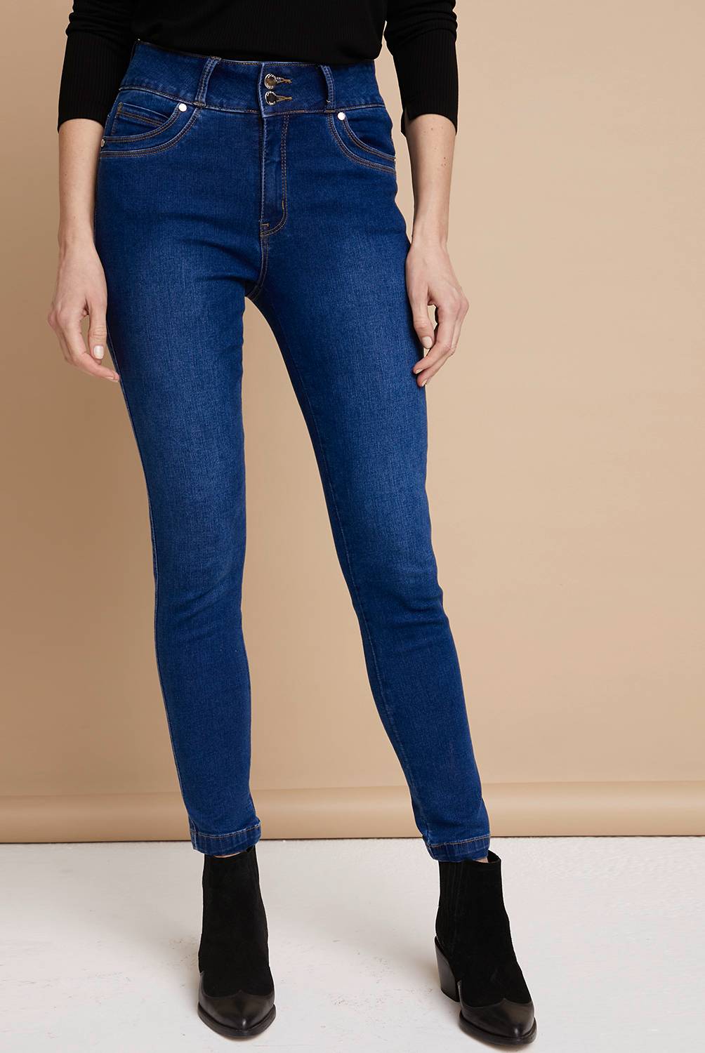 APOLOGY - Jeans Skinny Tiro Medio Denim Mujer Apology