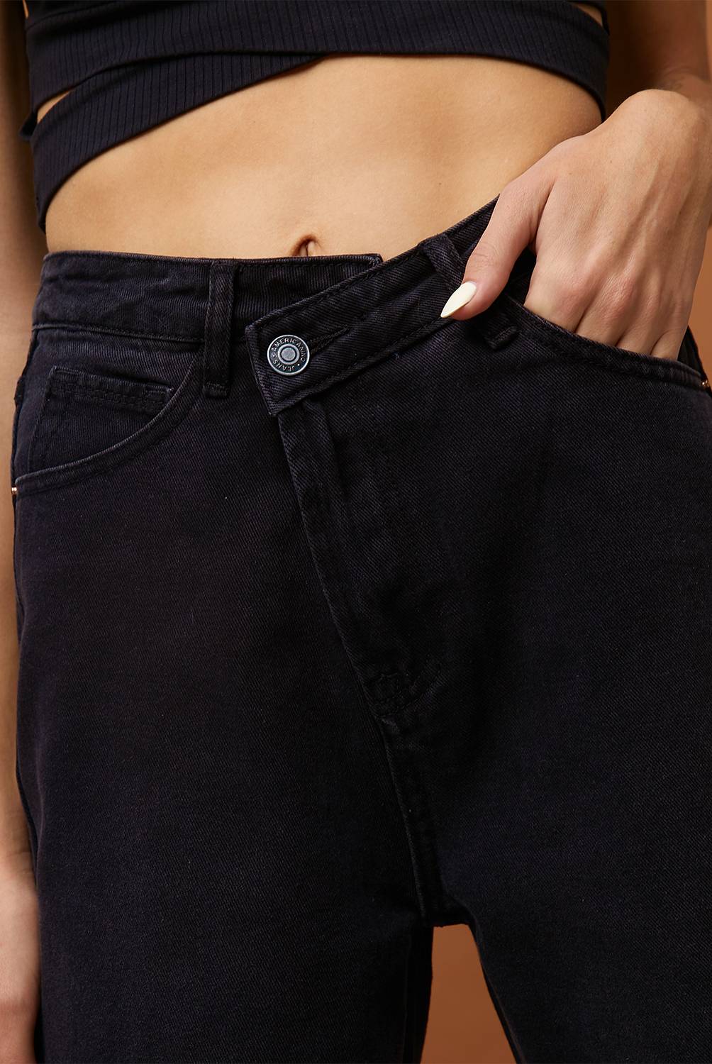 AMERICANINO - Americanino Jeans Wide Leg Tiro Alto Algodón Mujer