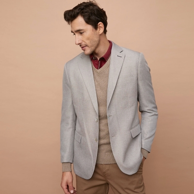 WOLF&HANK Chaqueta de Vestir Formal Slim Fit Lino Hombre Wolf&Hank