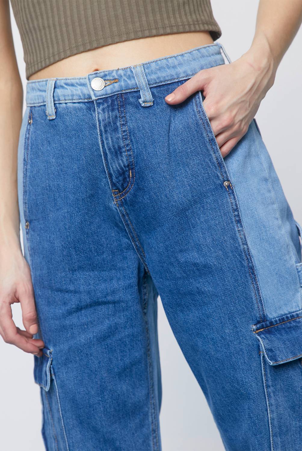 AMERICANINO - Americanino Jeans Cargo Tiro Alto Mujer