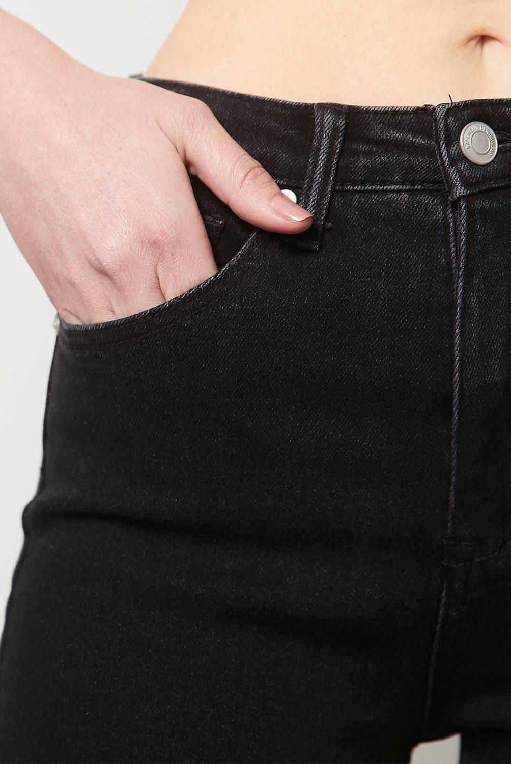 BASEMENT - Jeans Mujer Flare Tiro Alto Algodón Basement