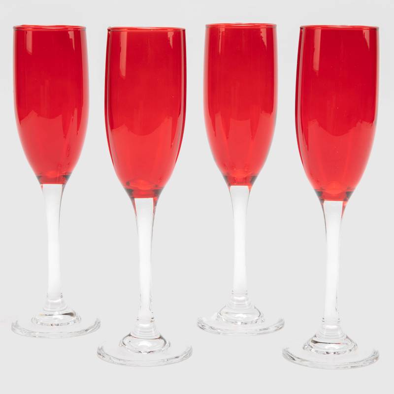 Mica - Set 4 Copas Champagne Roja