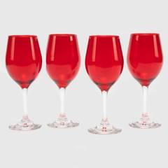 MICA - Set 4 Copas Vino Tinto Roja