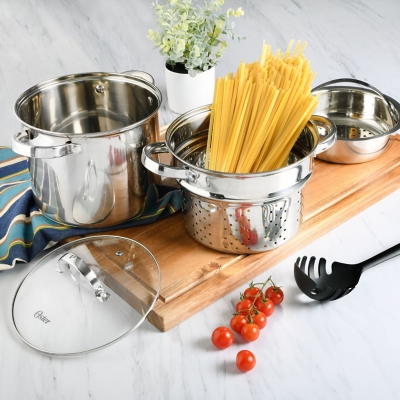 Olla para Pasta con Colador y Vaporera Acero Inoxidable Oster Sangerfield  4,7 lt