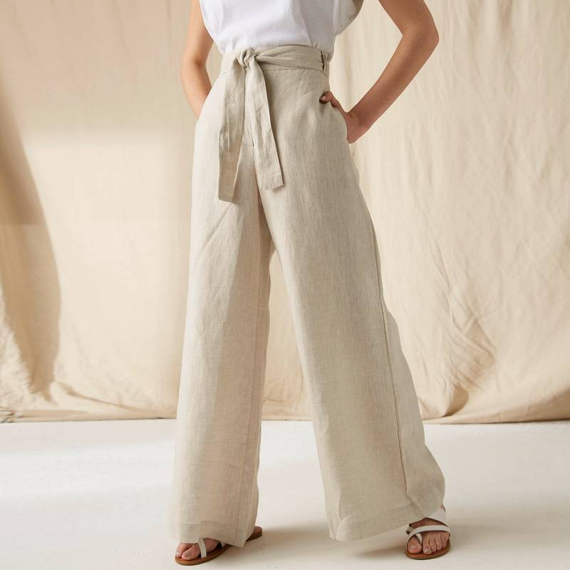 Pantalones De Lino Mujer
