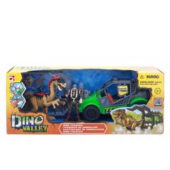 DINO VALLEY - Set Dinosaurio Con Vehiculo Dino Valley