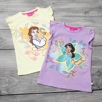 Polera Pack De 2 Unidades Princesas Manga Corta Ni a Algod n