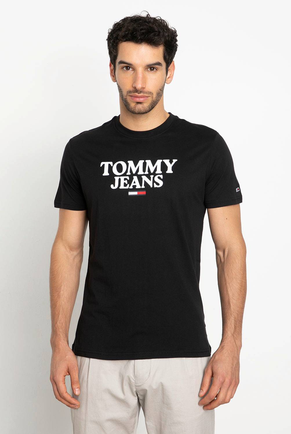 TOMMY JEANS - Polera Manga Corta 100% Algodón Slim Fit Hombre Tommy Jeans
